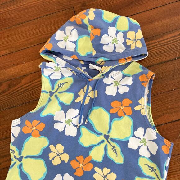 Y2K Liz Claiborne Tropical Hooded Coverup - Picture 3 of 5